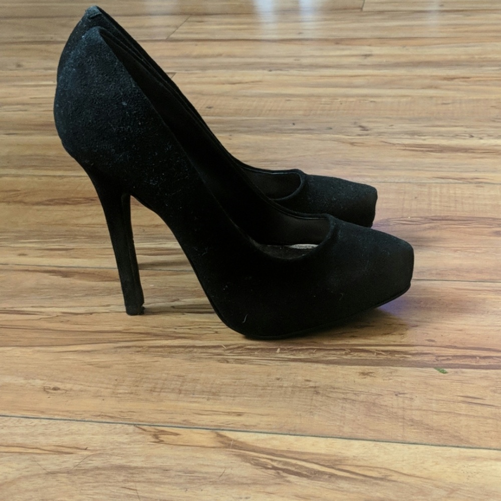 Cathy Jean black suede high heels